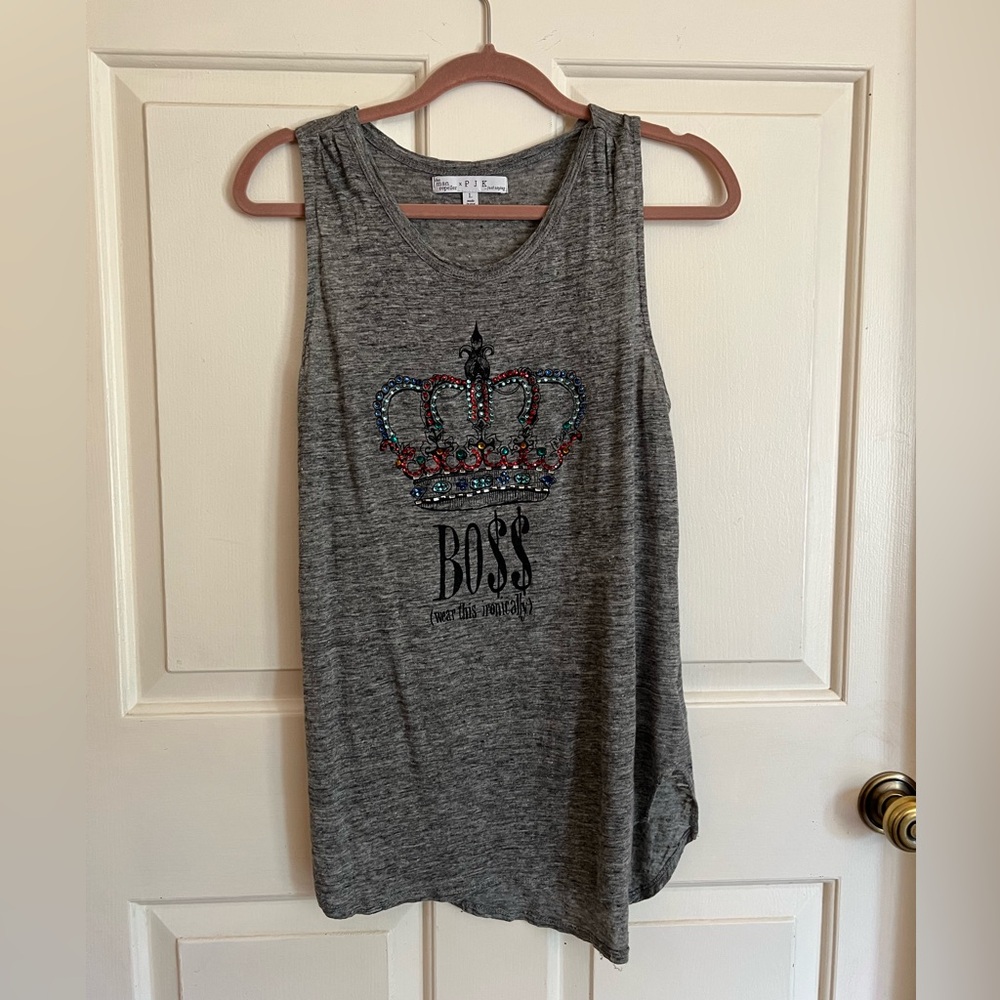 The Man Repeller x PJK rhinestone tank - L